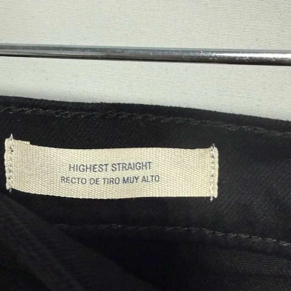 Women's Highest-Rise Straight Jeans Universal Thread Black Size 8 Denim NWT - Picture 13 of 16